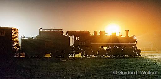 Old Train On A Foggy Night_31021-3.jpg - Photographed at the Railway Museum of Eastern Ontario in Smiths Falls, Ontario, Canada.